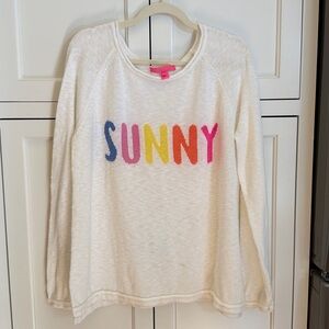 Lilly Pulitzer Cream Sweater with Multicolor 'Sunny' Design